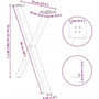 2 db fekete acél étkezőasztal lábak X-alakú 80x(72-73) cm