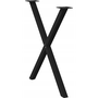 2 db fekete acél étkezőasztal lábak X-alakú 80x(72-73) cm