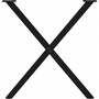 2 db fekete acél étkezőasztal lábak X-alakú 80x(72-73) cm