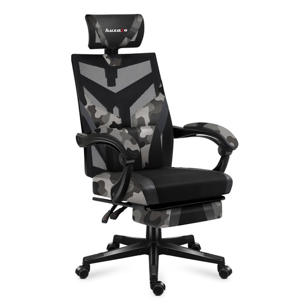 Гейминг стол Huzaro Combat 5.0, Recliner, Подложка за крака, Камуфлаж