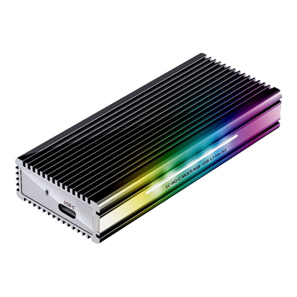 LC Power LC-M2-C-MULTI-RGB - storage enclosure - M.2 NVMe Card / SATA 10Gb/s - USB 3.2 (Gen 2)