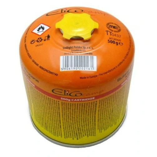 Elico Gázpatron Hordozható Mini Gáztűzhelyekhez 7/16" Propán-Bután Camp 500G (65500)