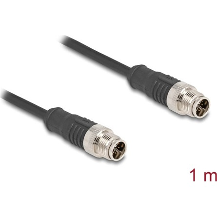 Delock Kábel M12 X kódolt 8 tűs apa - apa PVC 1 m (80863)