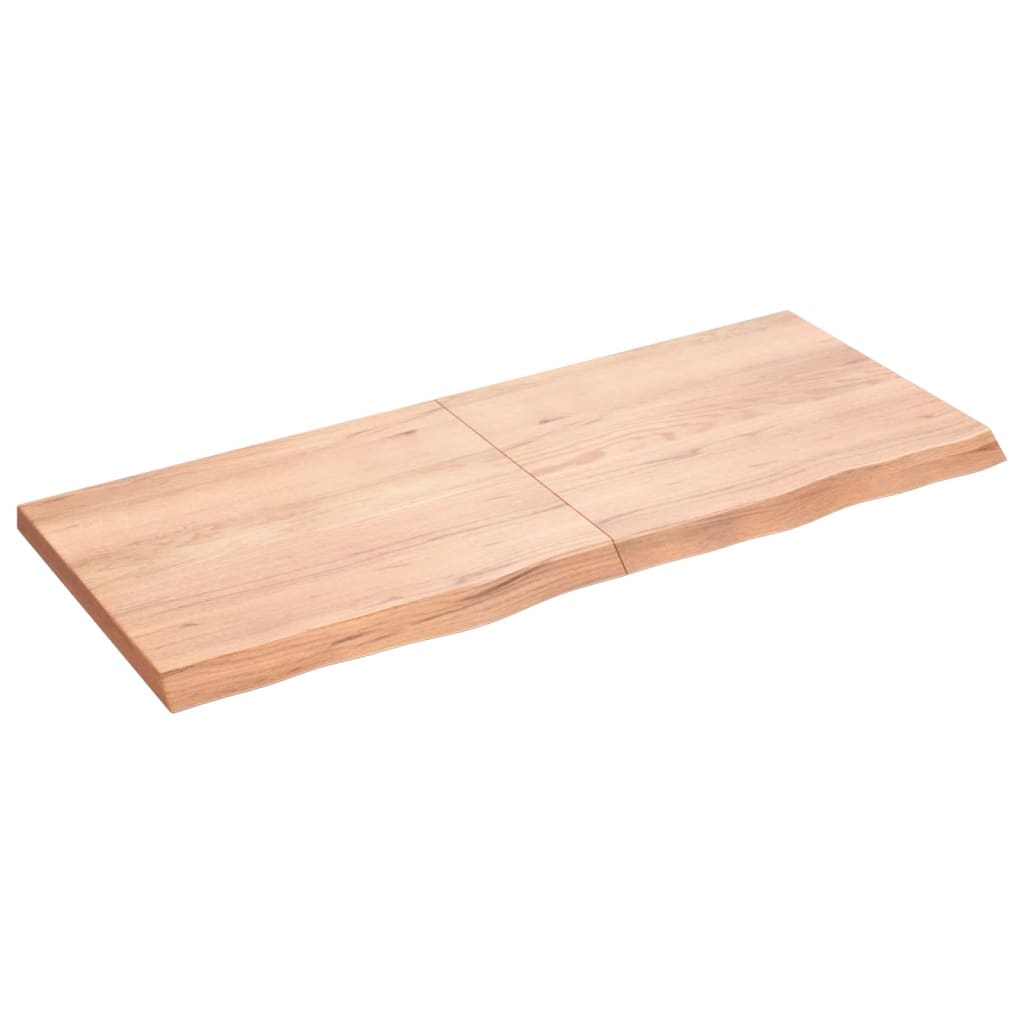 világosbarna kezelt tömör tölgyfa fali polc 120 x 50 x (2-4) cm (363696)
