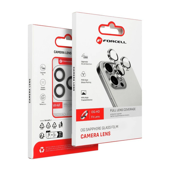 Forcell Premium Samsung S24 készülékhez kamera üvegfólia fekete