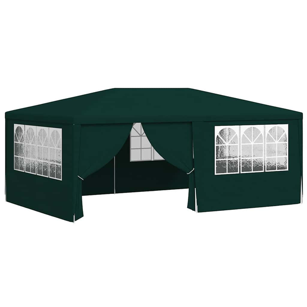 vidaXL Namiot imprezowy ze ściankami, 4x6 m, zielony, 90 g/m