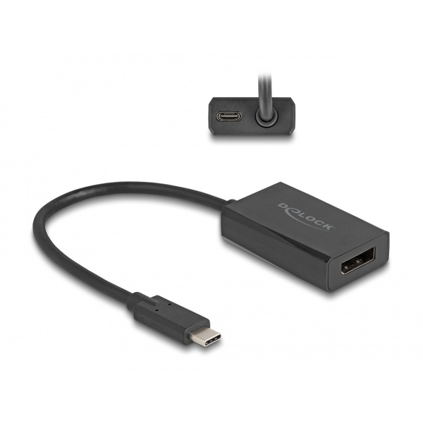Delock DisplayPort anya - USB Type-C apa adapter 150mm - Fekete