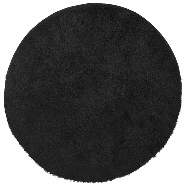 Covor Shaggy cu grădini înalte, negru, 100x100 cm, poliester