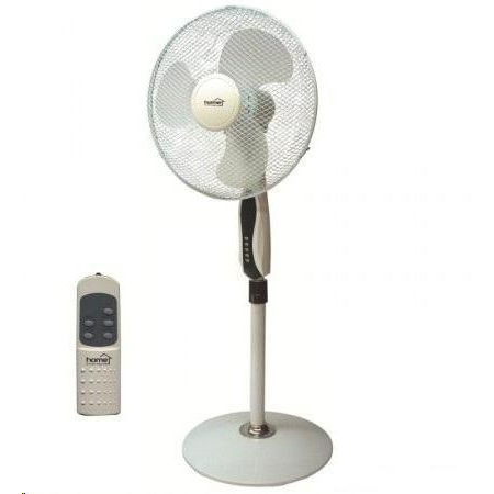 Вентилатор с дистанционно управление, 3 степени на скорост, Регулируема височина, 40 см, 45 W, Бял
