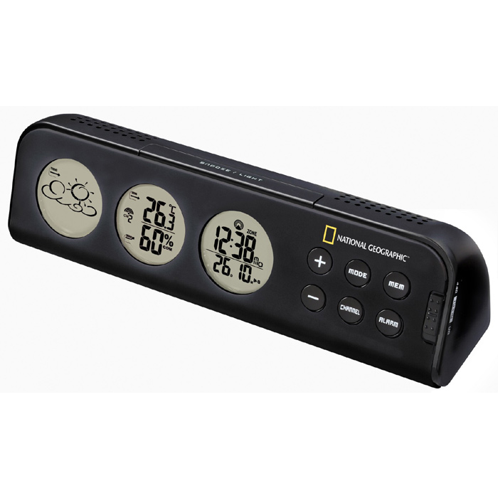 Bresser National Geographic 3-képernyős időjárás-állomás - Fekete (51462)