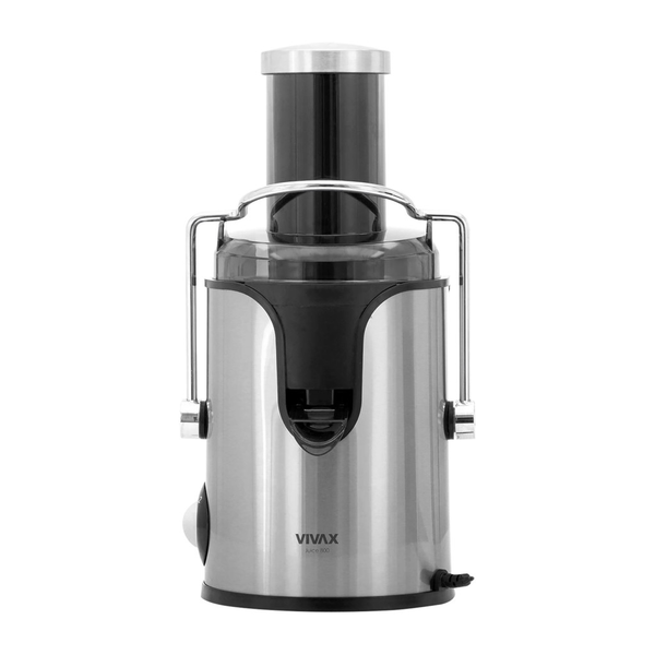 Сокоизстисквачка за плодове и зеленчуци, VIVAX AJ-800, мощност 800 W, диаметър на тръбата 7,5 см, контейнери за сок и каша, неръждаема стомана, сребро