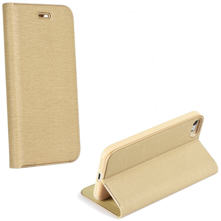 Apple iPhone 15 Plus, Oldalra nyíló tok, stand, Luna Book, arany (TS0086)