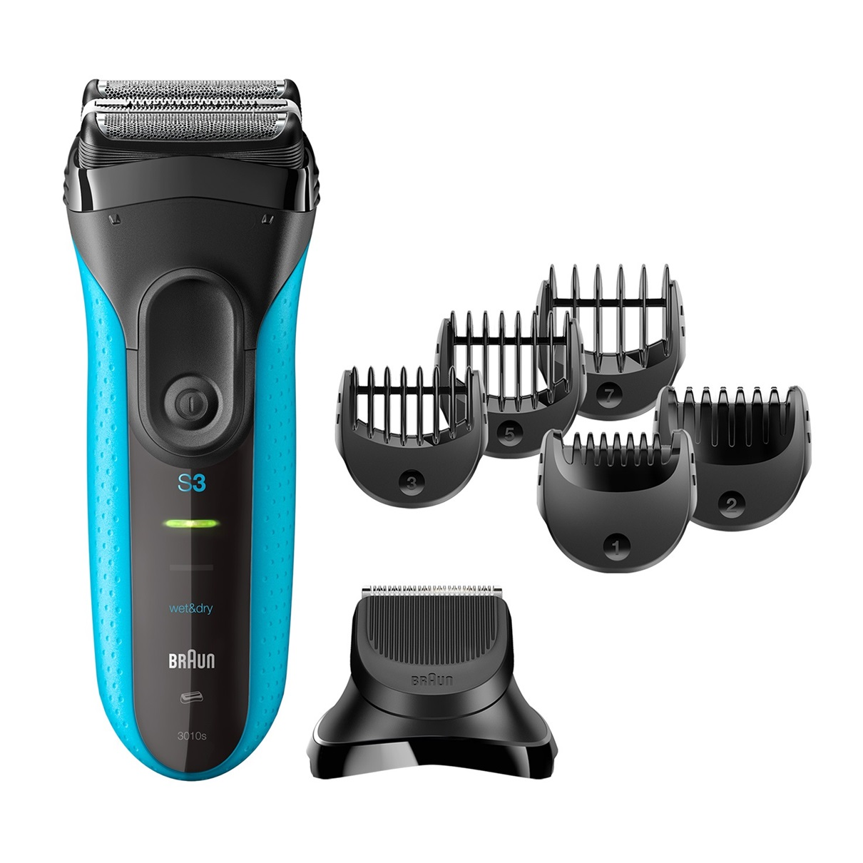 Braun Series 3 Shave&Style 3010BT Szitaborítású vágófejes borotva Vágó Fekete, Kék (3010BT)