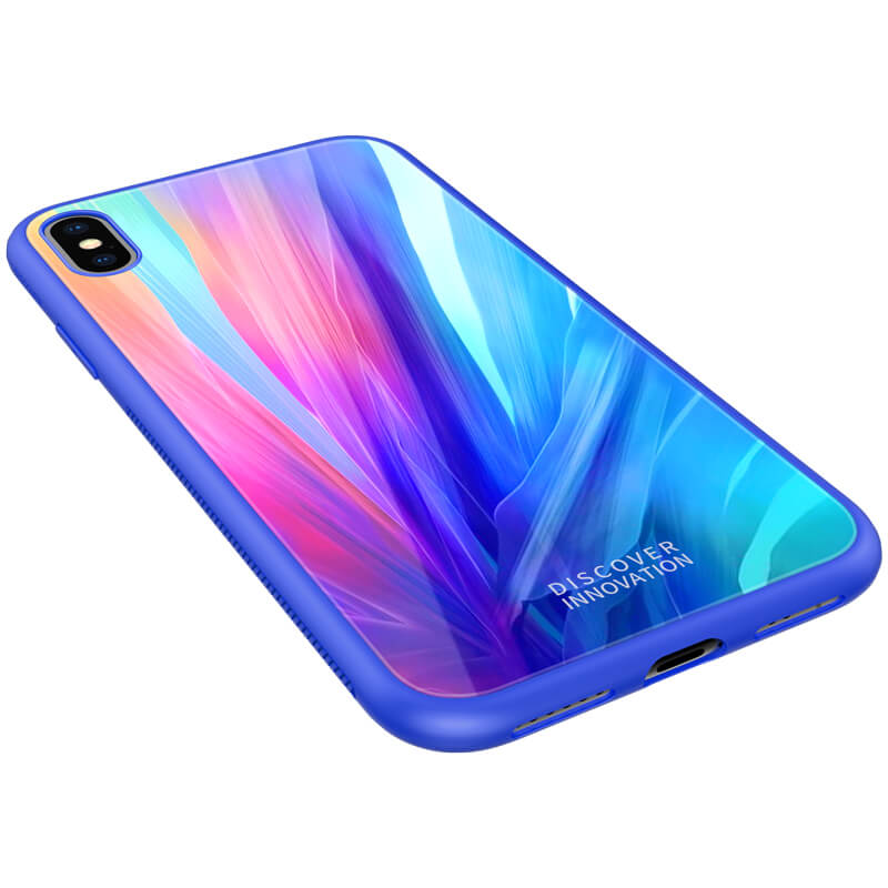 Nillkin Tempered Plaid Apple iPhone Xs Max Szilikon Hátlap Tok - Kék (29135)