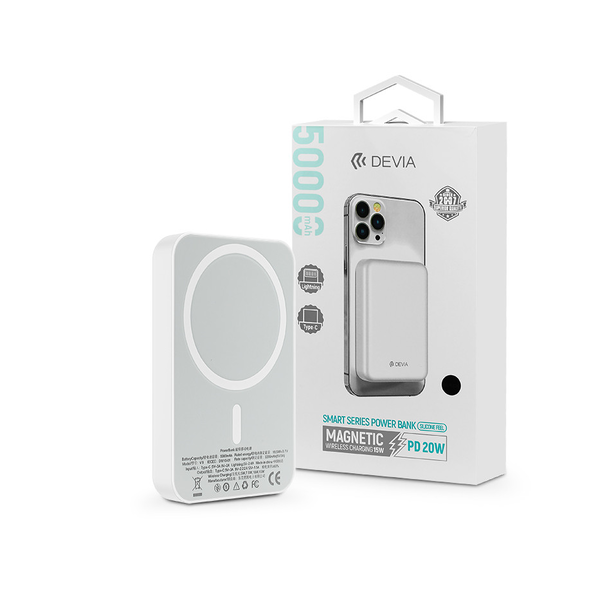 Devia Kintone Series V2 5000 mAh MagSafe fehér power bank