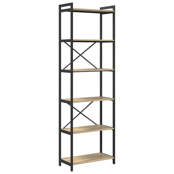 Bibliotecă Stejar sonoma 60 x 30 x 188 cm MDF și Oțel
