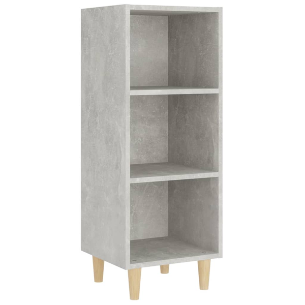 betonszürke szerelt fa tálalószekrény 34,5 x 32,5 x 90 cm