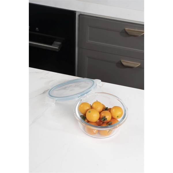 TOO üveg kerek ételtároló, csatolható műanyag tetővel 400 ml-es (KT-88) (KT-88)