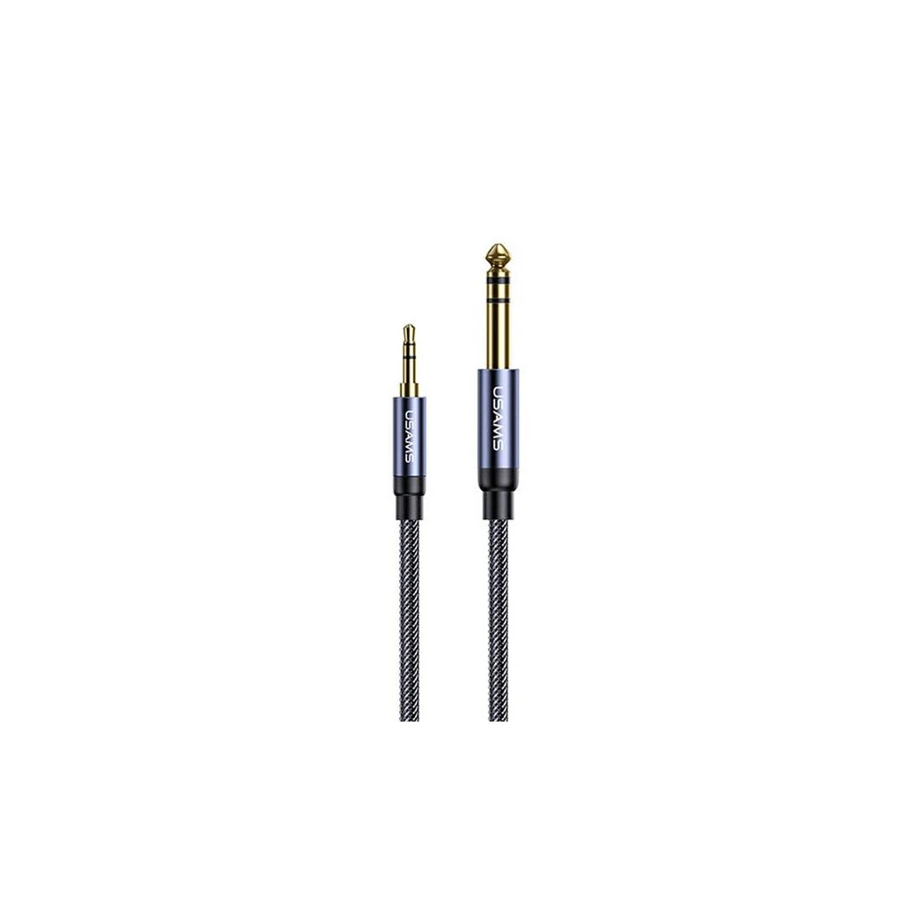 USAMS 3,5 mm–6,35 mm audio jack átalakító 1,2 m fekete SJ539YP01 (US-SJ539)