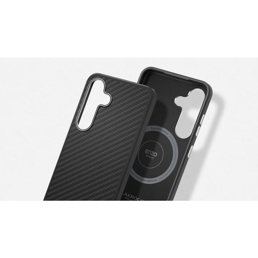 Samsung S25 Plus Aramid ütésálló tok, Fekete-ezüst (OSAM-GP-FPS936PGA)