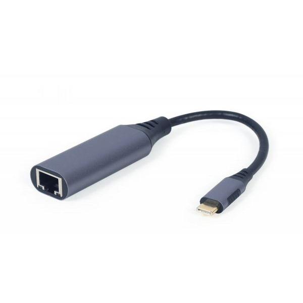 Мрежов адаптер, Gembird, USB Type-C Gigabit, сив, A-USB3C-LAN-01