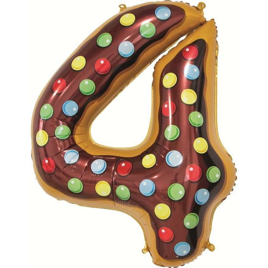 Süti Mintás 4-es Cookie Szám Fólia Lufi - 78 cm (GODA2371)