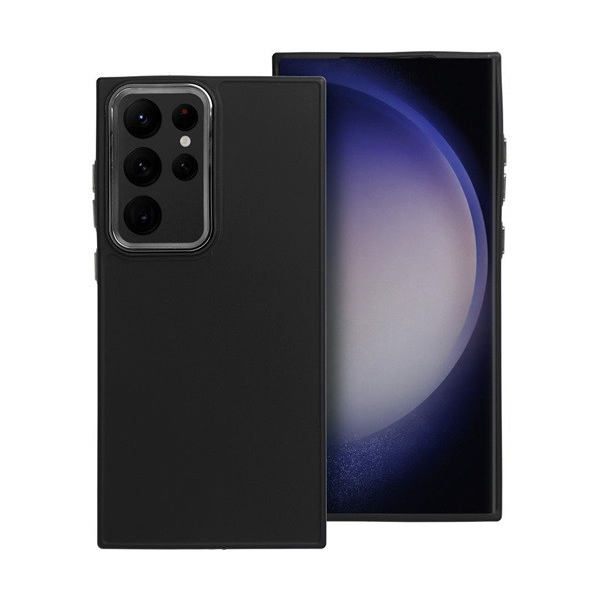 Frame Samsung Galaxy S23 Ultra közepesen ütésálló tok kameravédő kerettel, fekete