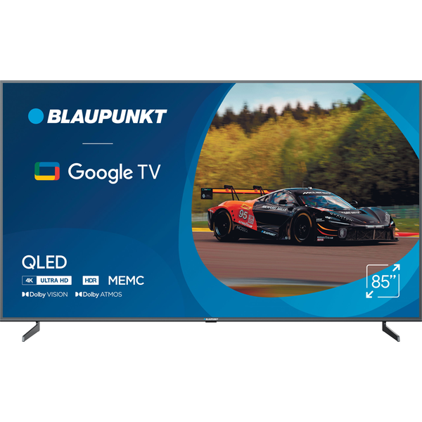 TELEVIZE BLAUPUNKT 85 PALCŮ QLED 4K UHD GOOGLE TV DOLBY ATMOS SURROUND HDR
