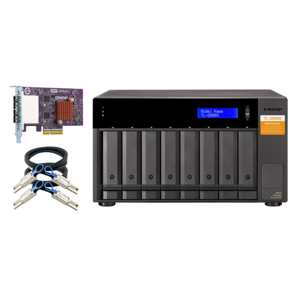 QNAP TL-D800S Speicherlaufwerksgehäuse HDD / SSD-Gehäuse Schwarz, Grau 2.5/3.5"