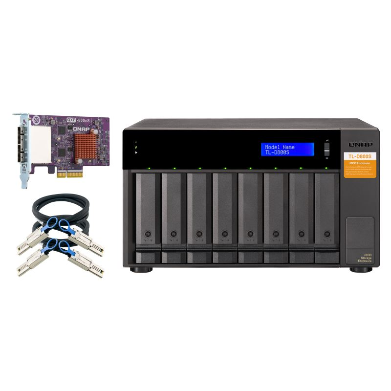 QNAP TL-D800S tárolóegység burkolat HDD/SSD ház Fekete, Szürke 2.5/3.5" (TL-D800S)
