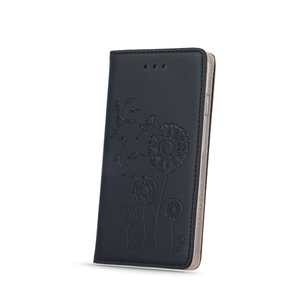 LG K3, Калъф със странично отваряне, стойка, Smart Stamp, модел на глухарче, черен (46015)
