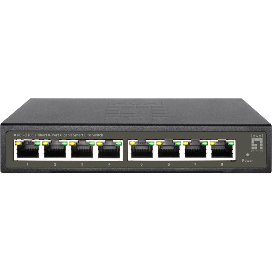 LevelOne GES-2108 hálózati kapcsoló Vezérelt L2 Gigabit Ethernet (10/100/1000) Fekete (GES-2108)
