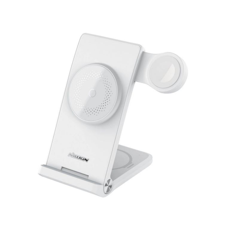 NILLKIN POWERTRIO asztali töltőállvány 3in1 (15W, MagSafe, wireless, Apple Watch töltő) fehér (GP-138514) (GP-138514)