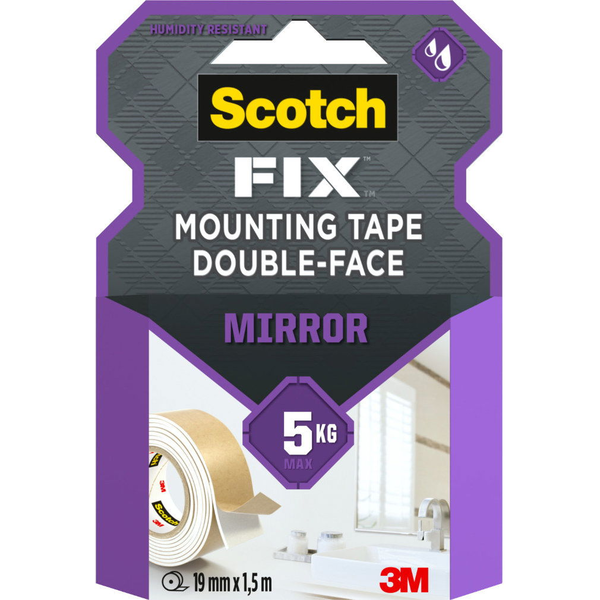 3M™ Scotch® oboustranná pěnová montážní páska do vlhkých prostor, 19 mm × 1,5 m
