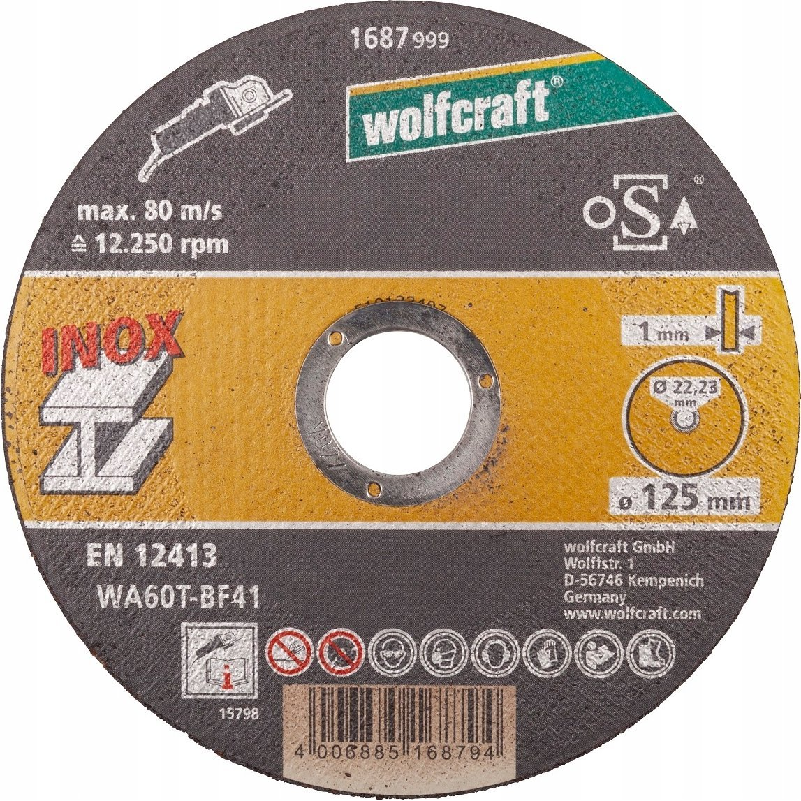 Wolfcraft 8463000 Gyémánt bevonatú vágótárcsa 125 mm 10 db Nemesacél, rozsdamentes, Fém (WF8463000)