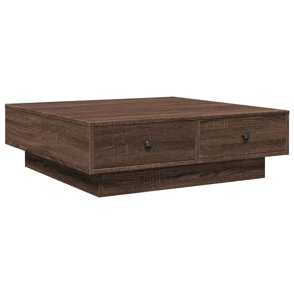 barna tölgyszínű szerelt fa dohányzóasztal 90x90x28 cm (848093)