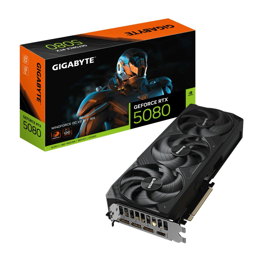 Видео карта Gigabyte RTX 5080 WINDFORCE V2 SFF — GV-N5080WF3OCV2-16GD