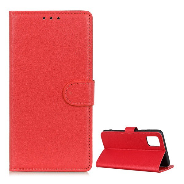 Tok álló, bőr hatású (FLIP, oldalra nyíló, asztali tartó funkció, prémium) PIROS [Xiaomi Mi 10T Pro 5G] (5996591020112)