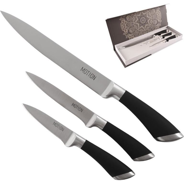 3x Nôže ORION MOTION kuchynské, oceľové, univerzálne, sada nožov