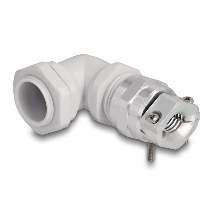 Delock Kábel tömszelence PG16 90 hajlított feszültség mentesítős és hajlítás védelemmel ellátott szürke (60598) (60598)