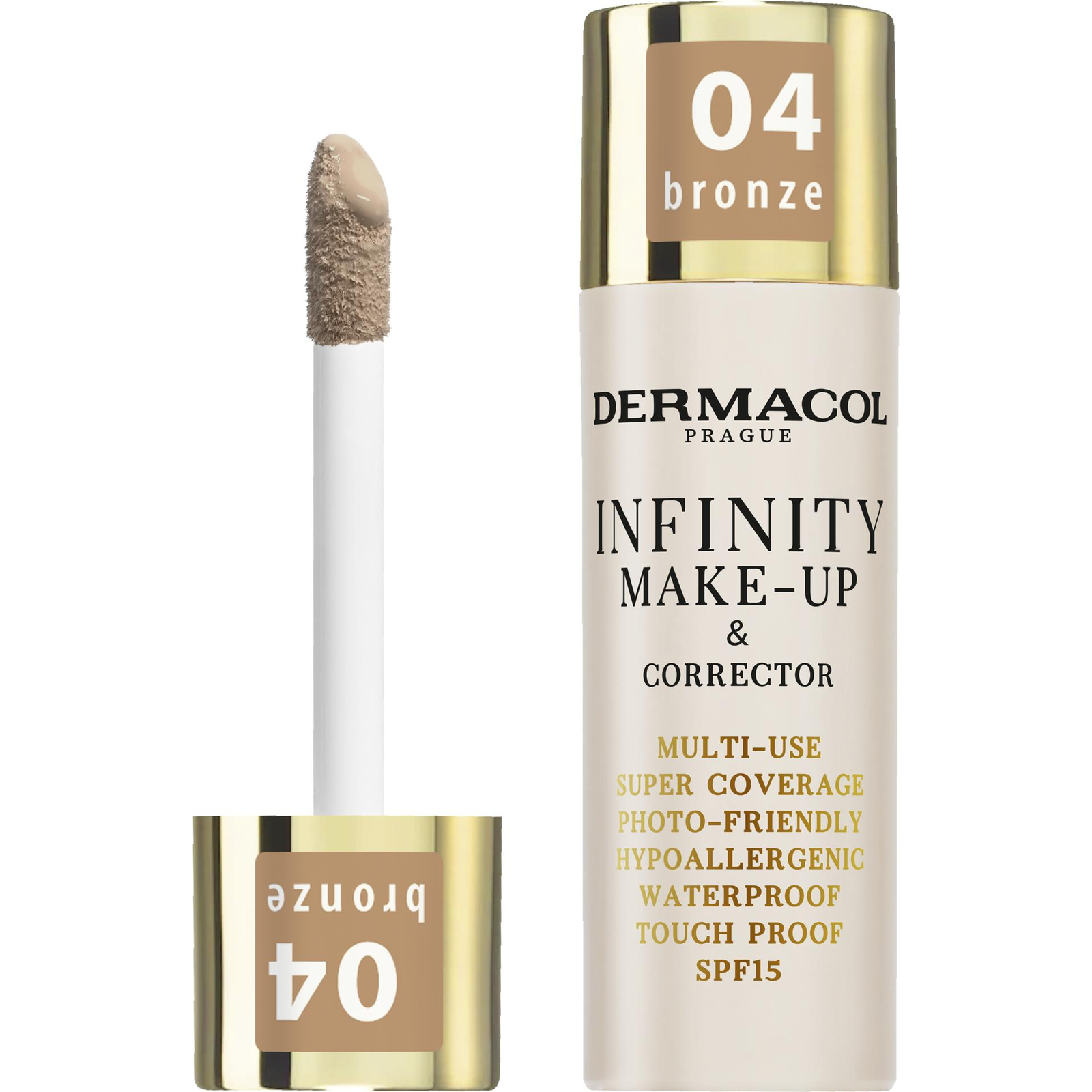 DERMACOL Infinity + korrektor - No. 4 bronze, 20g (8595003132046)