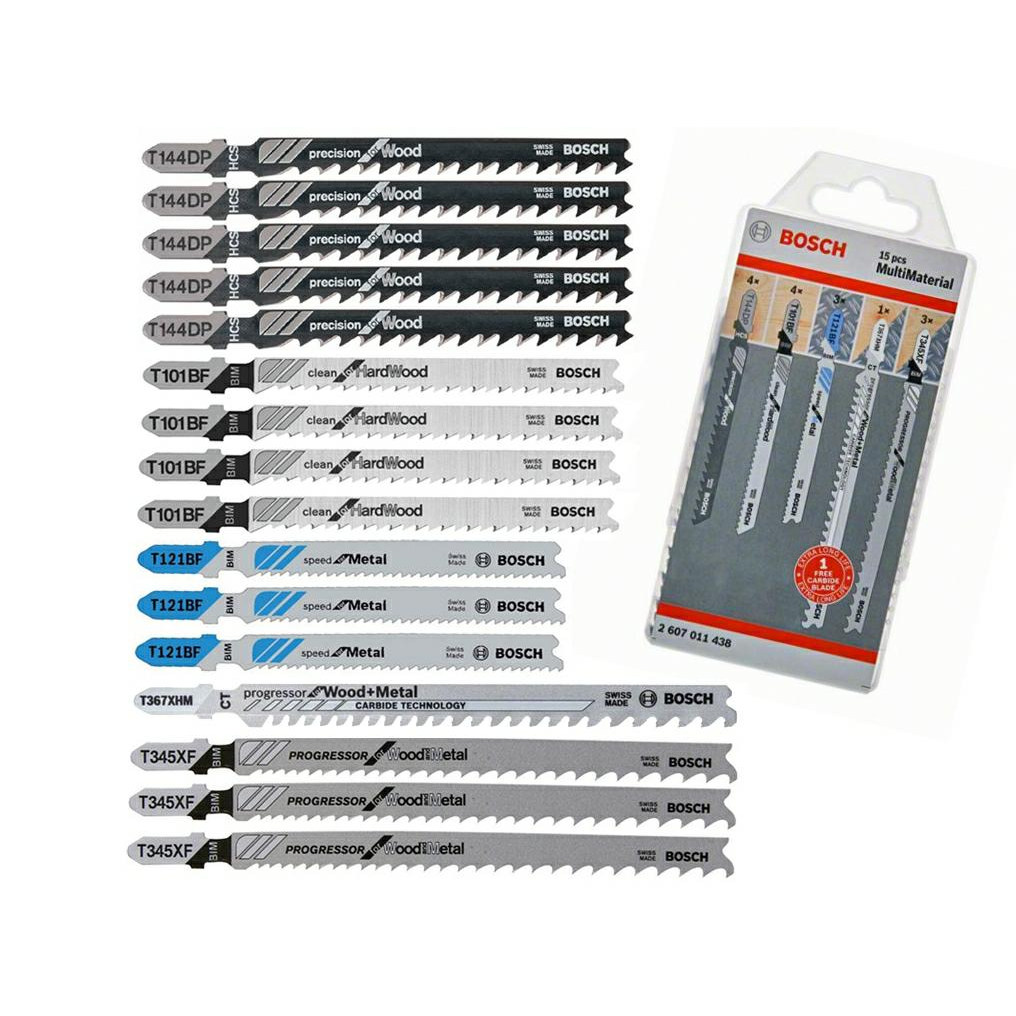 Bosch 2 607 011 438 lombfűrész, kanyarítófűrész és szablyafűrész lap Lombfűrész penge Keményfém 15 db (2607011438)