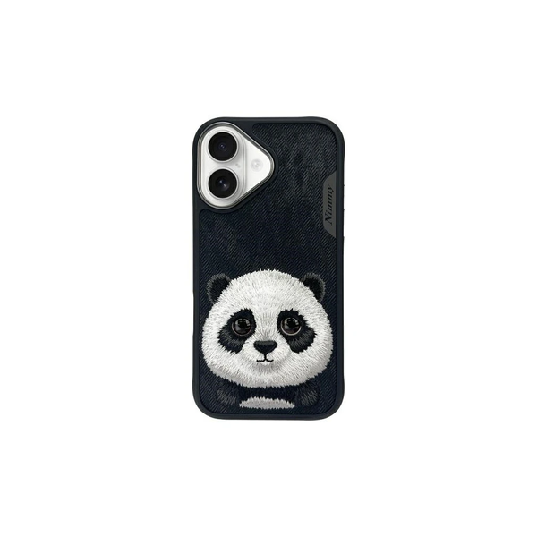Nimmy tok iPhone 16 6.1" készülékhez Big Eyed Pet 2.0 Panda fekete