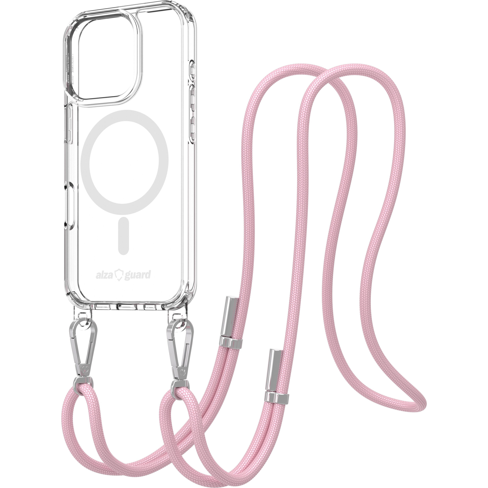 AlzaGuard Luxe Detach Lanyard Case Compatible with MagSafe for iPhone 16 Pro rózsaszín tok (AGD-PCF000022P)
