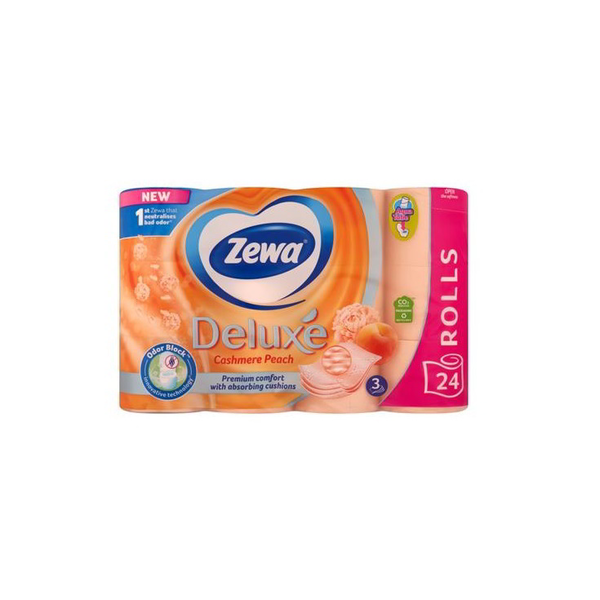 Hartie igienica Zewa Deluxe Cashmere Peach, 3 straturi, 24 role