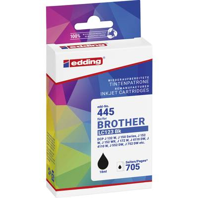 Edding Tinta helyettesíti Brother LC-123BK Kompatibilis Fekete EDD-445 18-445-01