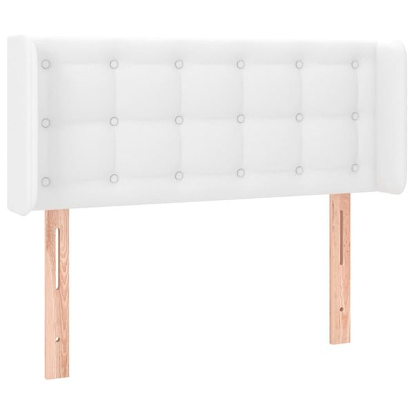 Tăblie de pat cu aripioare alb 83x16x78/88 cm piele ecologică