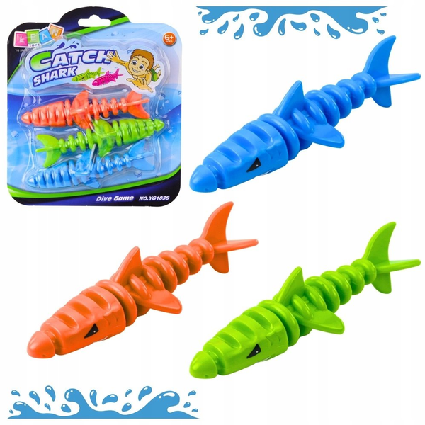 Lean Toys Cápás Merülő Fürdőjátékok Színes 3 db