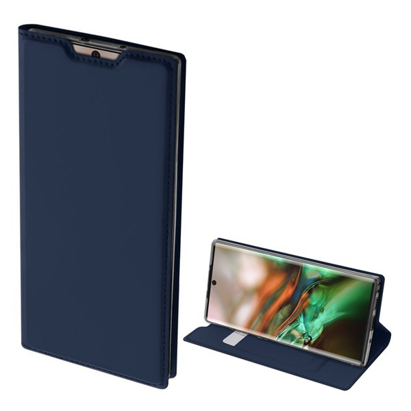 DUX DUCIS SKIN PRO tok álló, bőr hatású (FLIP, oldalra nyíló, bankkártya tartó, asztali tartó funkció) SÖTÉTKÉK [Samsung Galaxy Note 10 (SM-N970F)] (5996457900978)