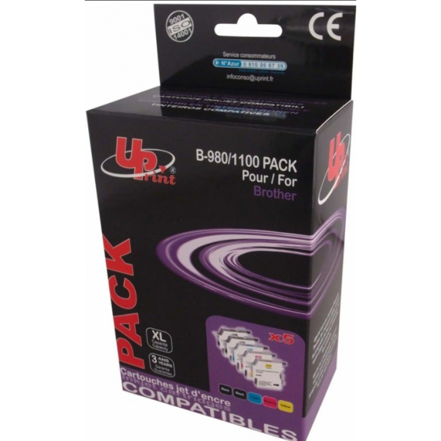 UPrint (Brother LC980) Tintapatron - Fekete/Sárga/Magenta/Cián (B-980/1100-4PACK-UP)